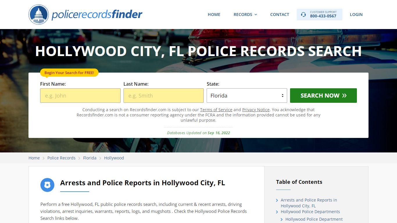 Hollywood, Jackson County, FL Police Reports & Police Department Records